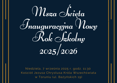 Msza Święta Inauguracyjna Nowy Rok Szkolny 2025/2026